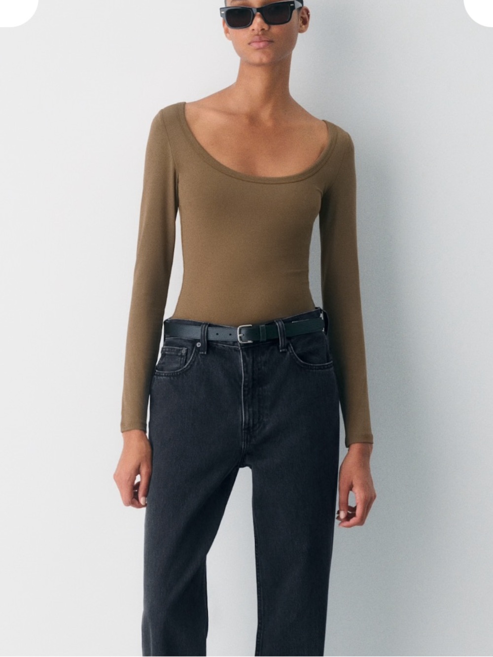 Aritzia Original Contour Archer Longsleeve Top in Cello Brown Size 2XS New